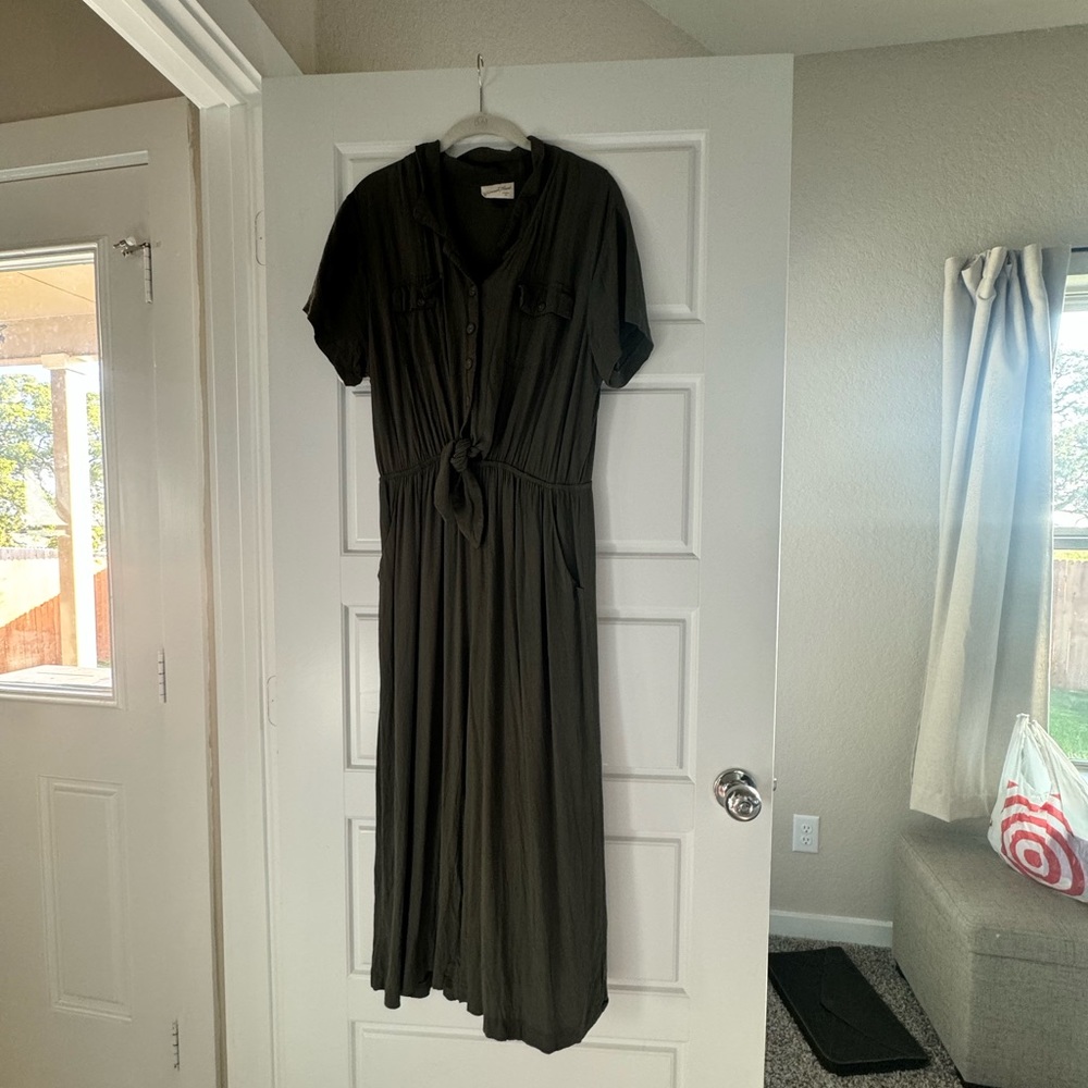 Forrest green jumper, 3/4 legs